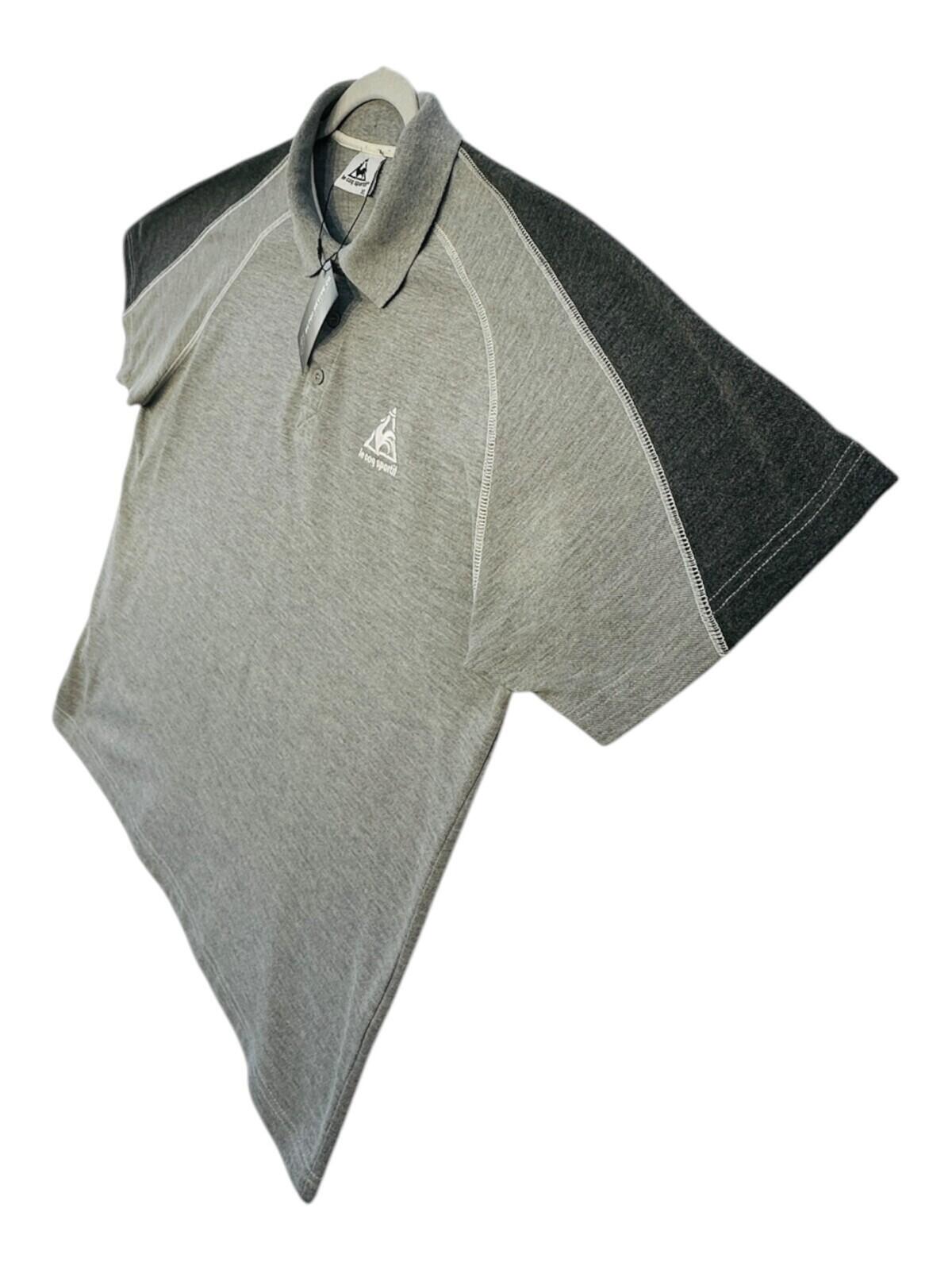 Le Coq Sportif Polo Shirt Men's UK Size XL Grey Short Sleeve