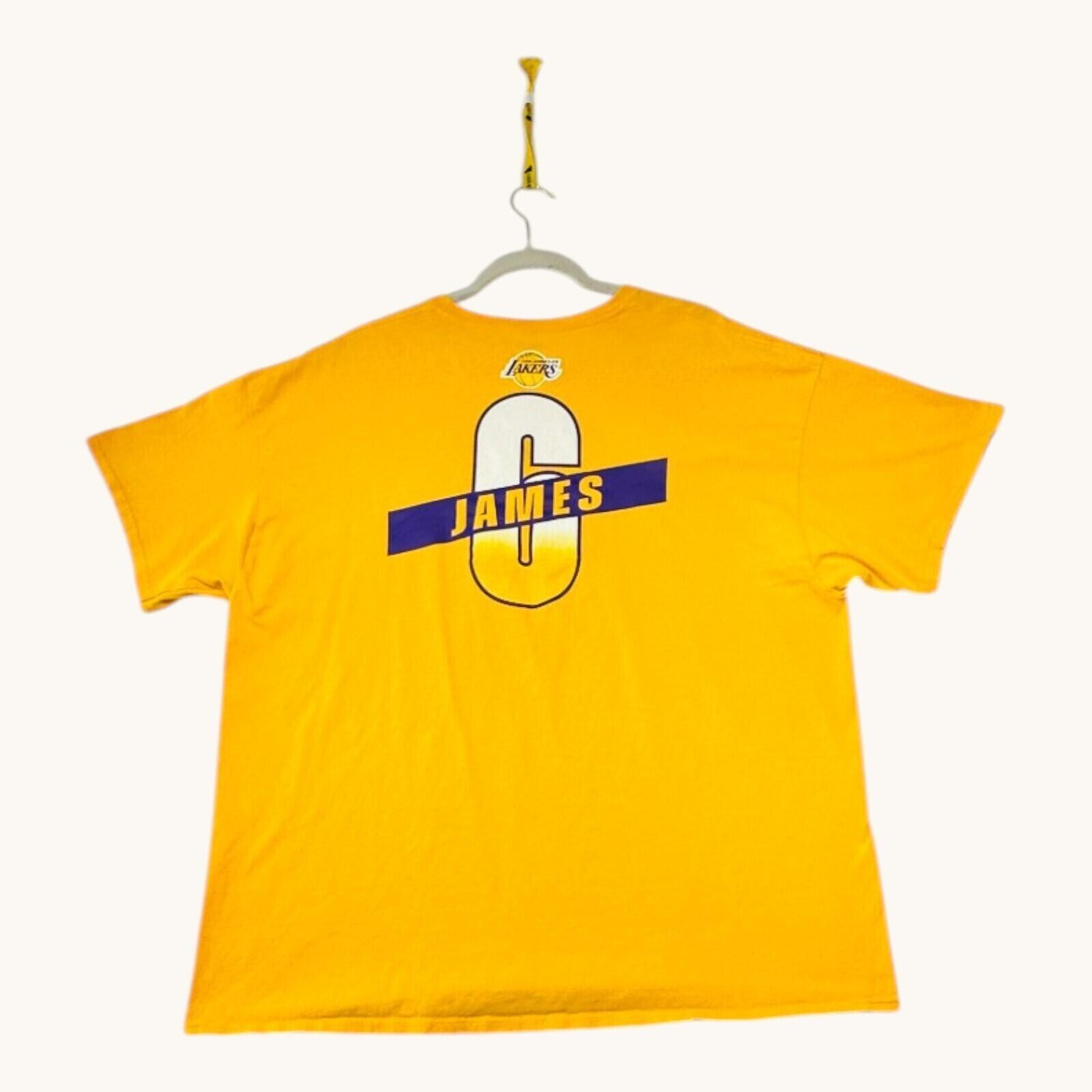 NBA LA Lakers T-Shirt Men's UK Size 2XL Yellow Crew Neck