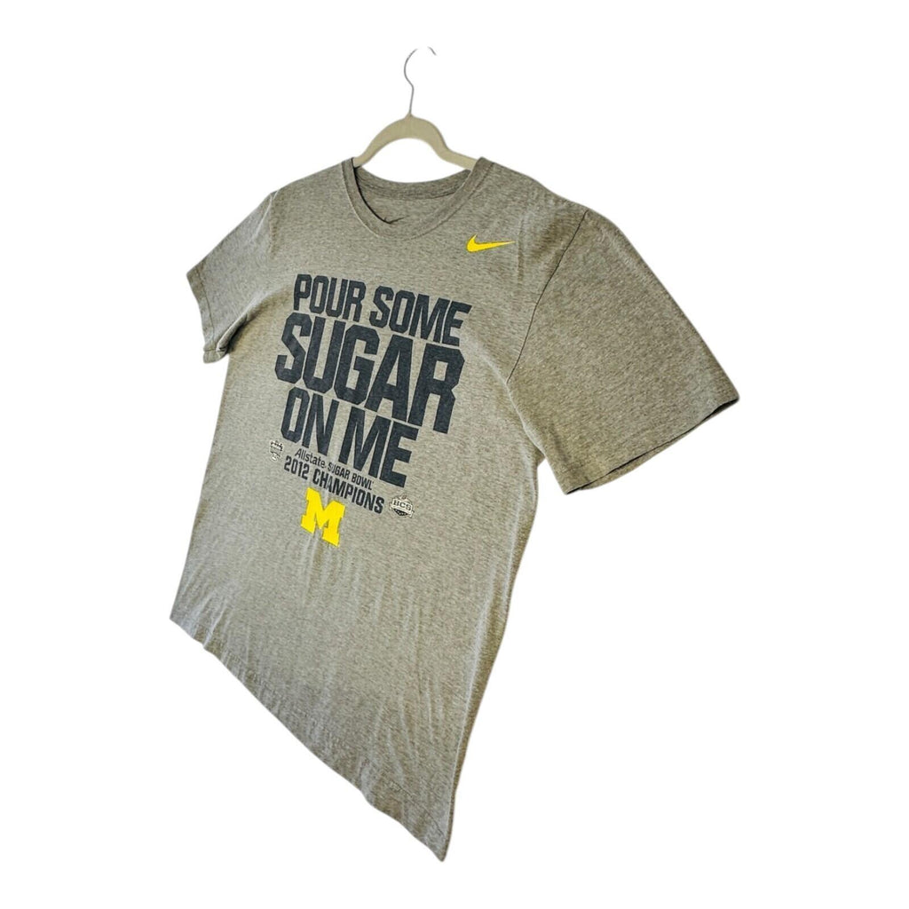 Nike Michigan Wolverines T-Shirt Men's UK Size L Grey