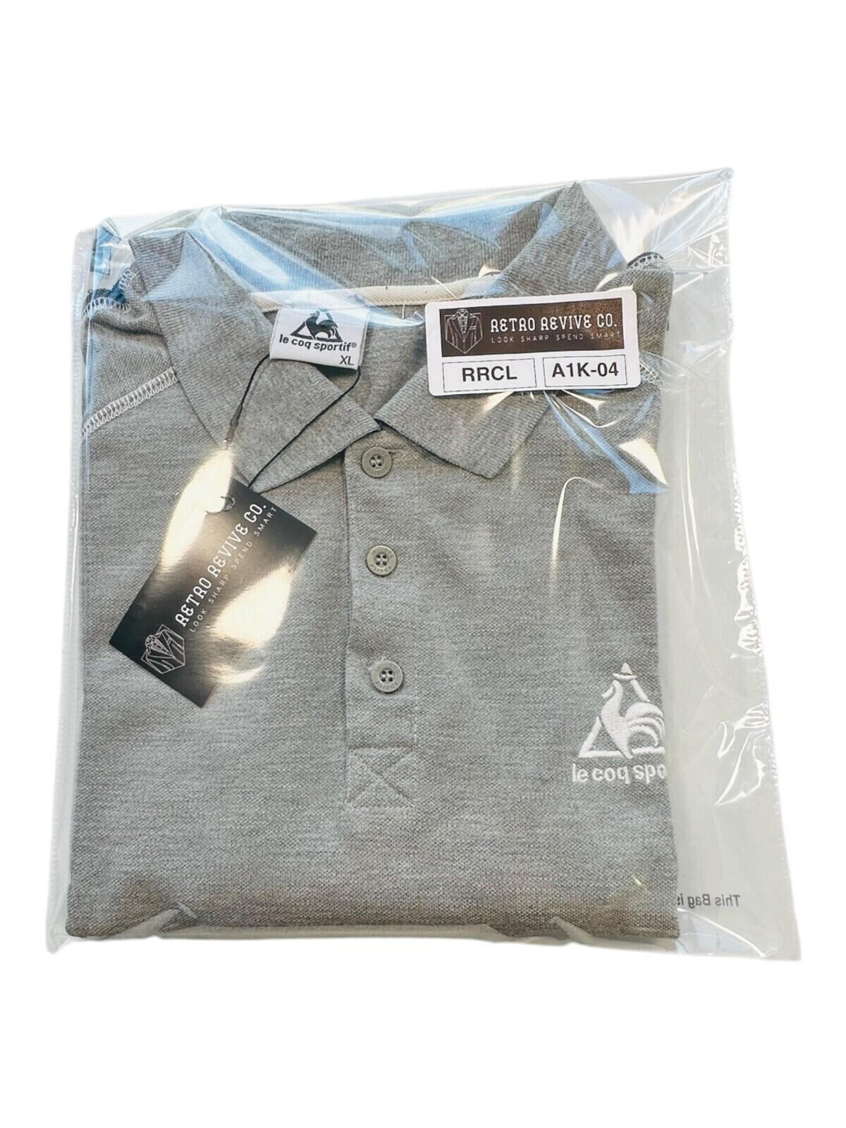 Le Coq Sportif Polo Shirt Men's UK Size XL Grey Short Sleeve