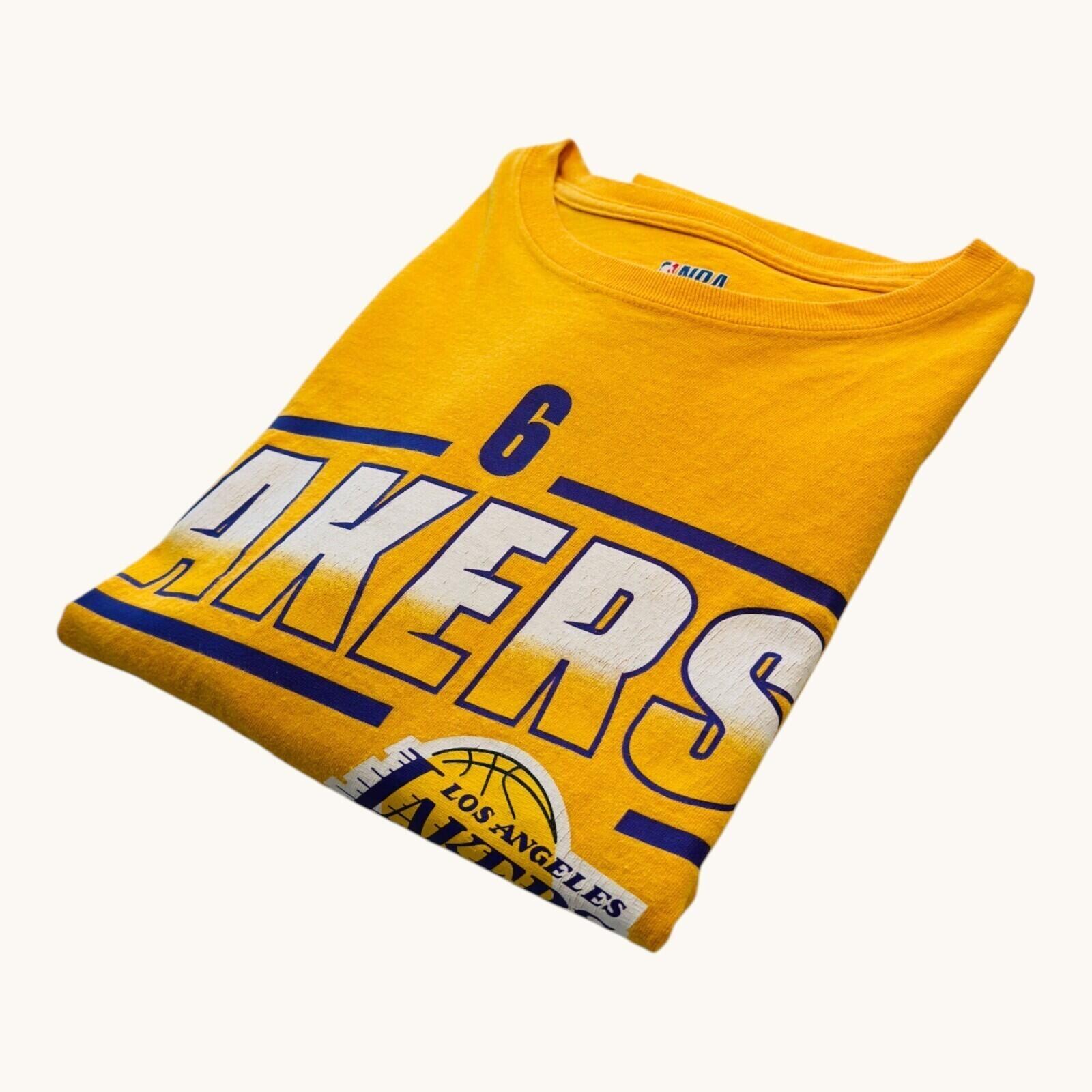NBA LA Lakers T-Shirt Men's UK Size 2XL Yellow Crew Neck