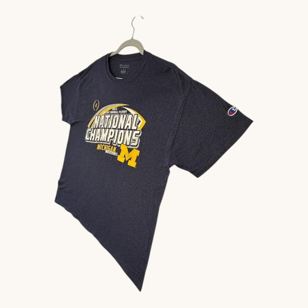 Champion Michigan Wolverines T-Shirt Men's UK Size L Grey