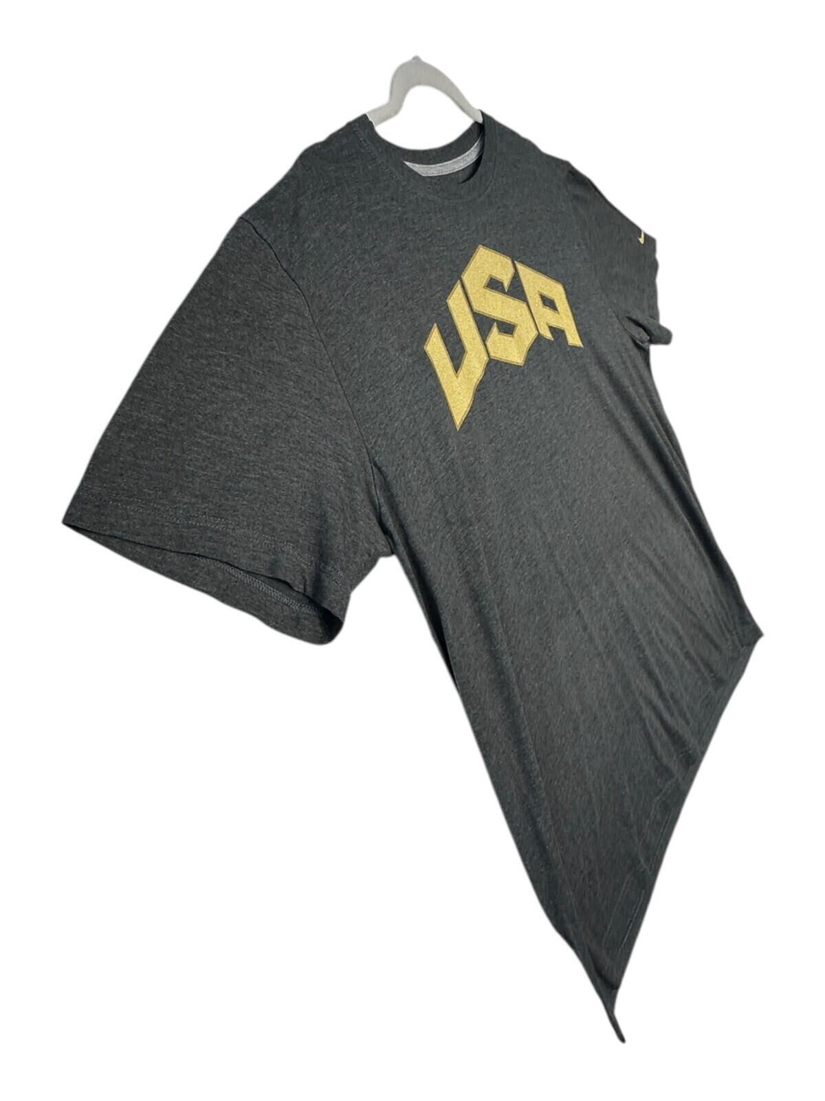 Nike USA T-Shirt Men's UK Size XL Grey Gold Graphic Print