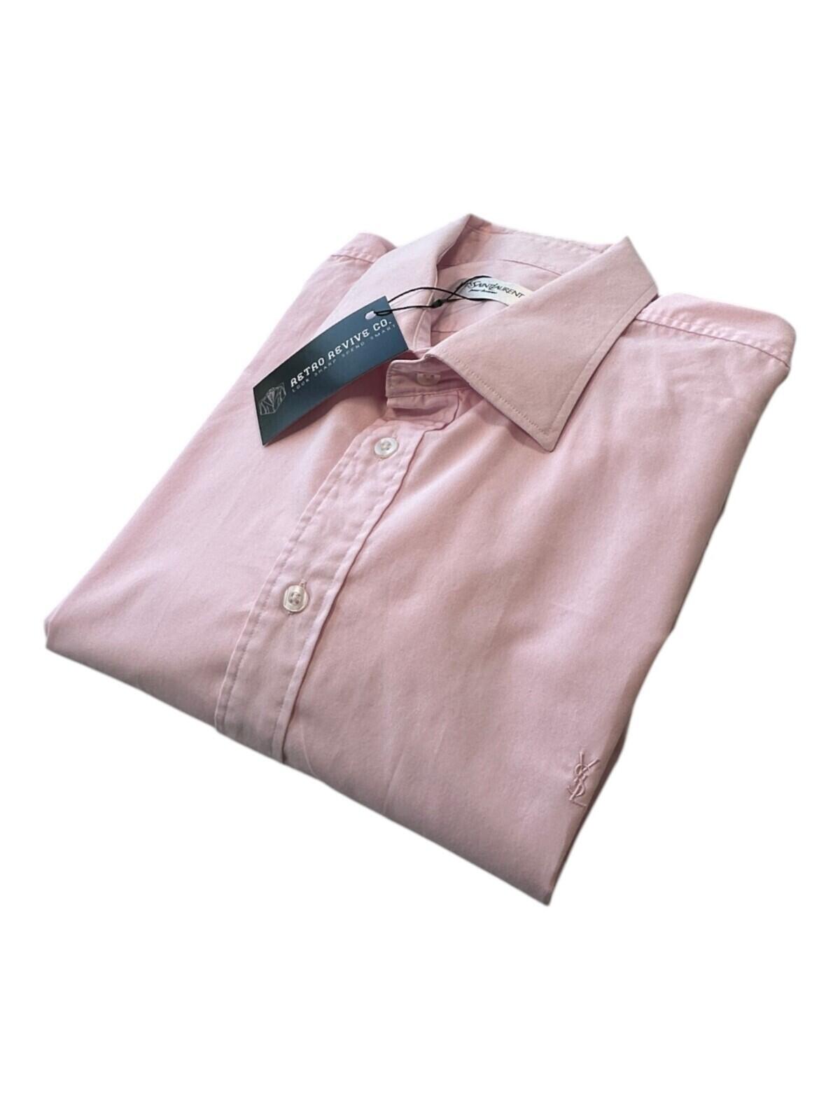 Yves Saint Laurent Shirt Men's UK Size 2XL Pink French Cuff