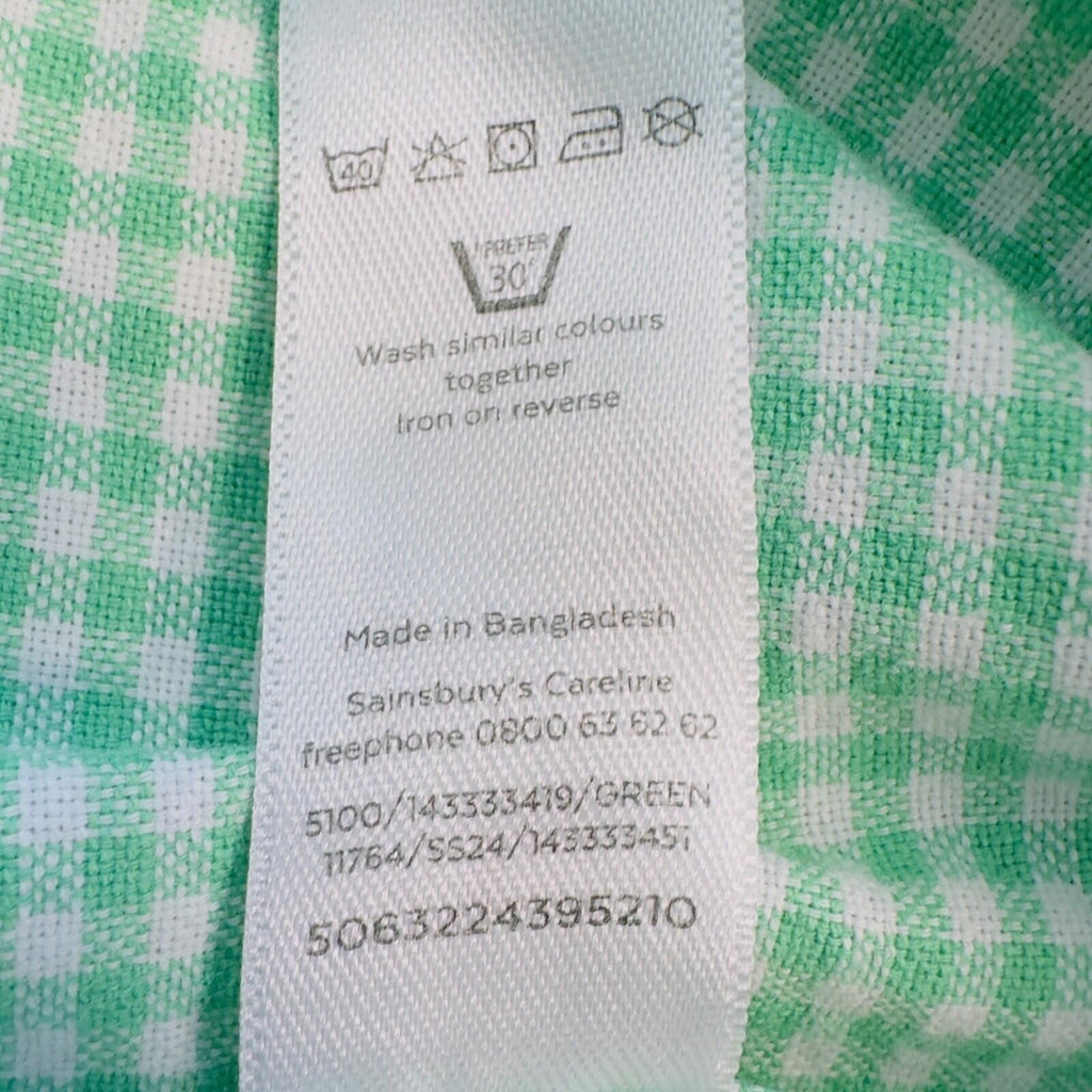 Tu Man Shirt Men's UK Size L Green Check Long Sleeve