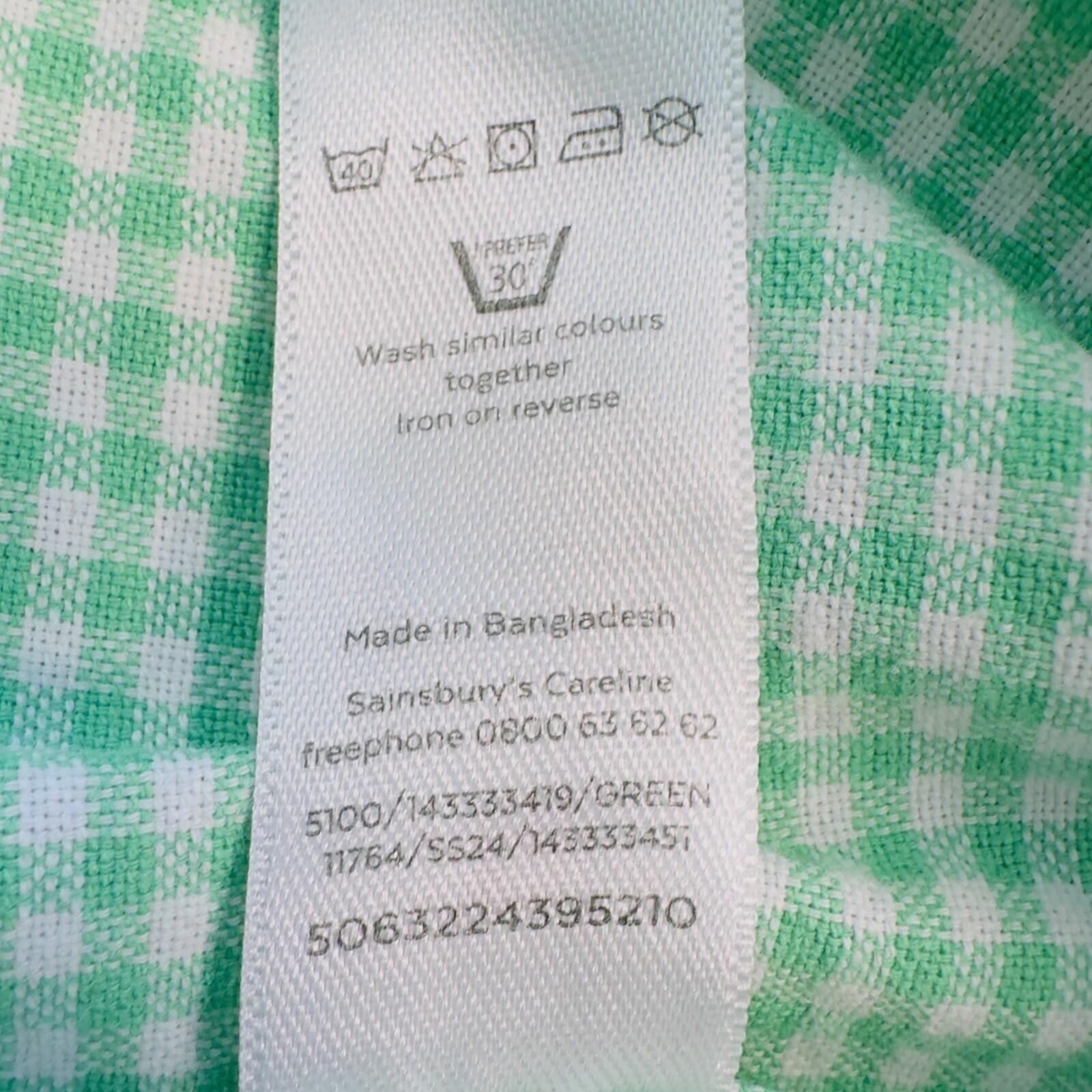 Tu Man Shirt Men's UK Size L Green Check Long Sleeve