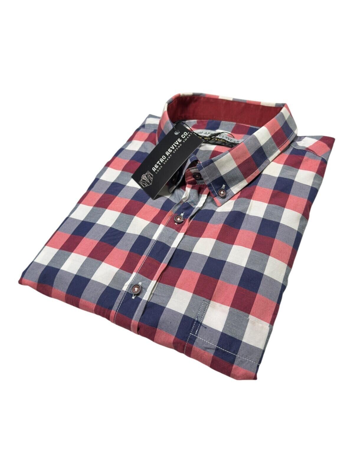 Kam Apparel Wear Shirt Men's UK Size 4XL Red Check Pocket