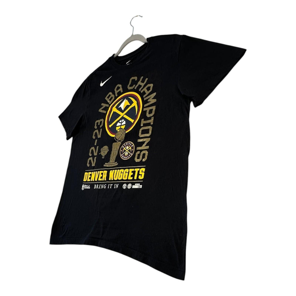 Nike Denver Nuggets T-Shirt Men's UK Size M Black Crew Neck
