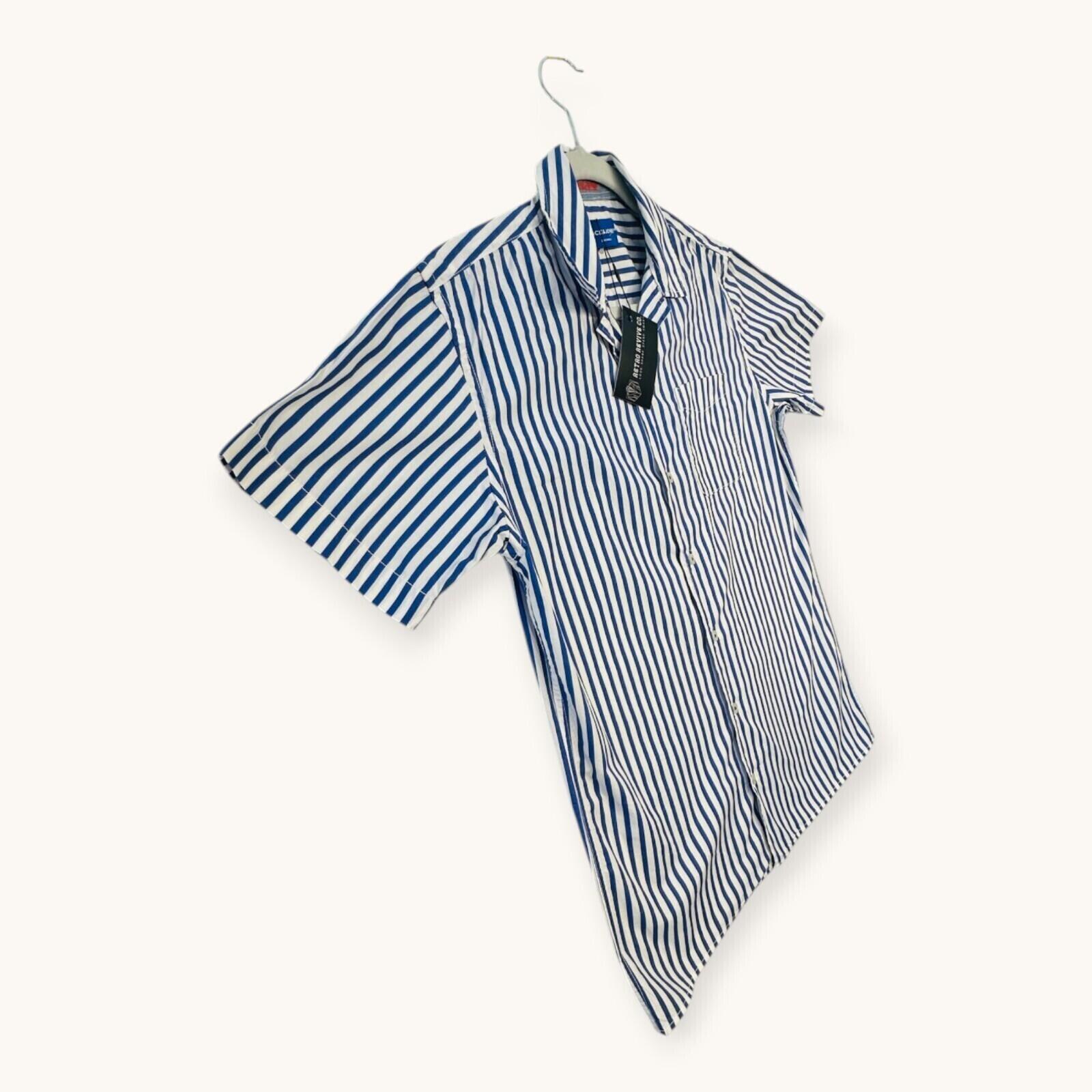 Jack & Jones Shirt Men's UK Size S White and Blue Striped