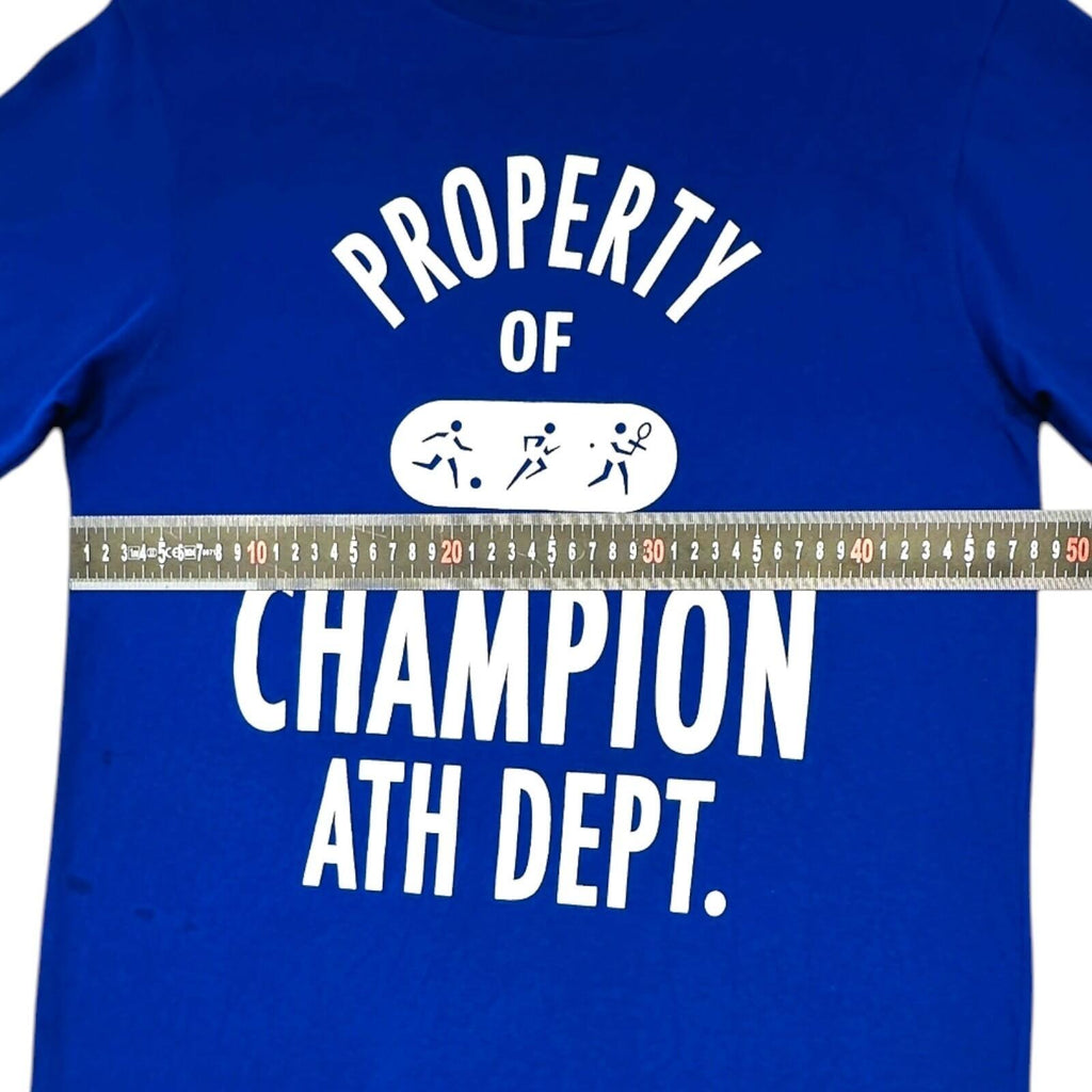 Champion Ath Dept. T-Shirt Men's UK Size S Blue Short Sleeve