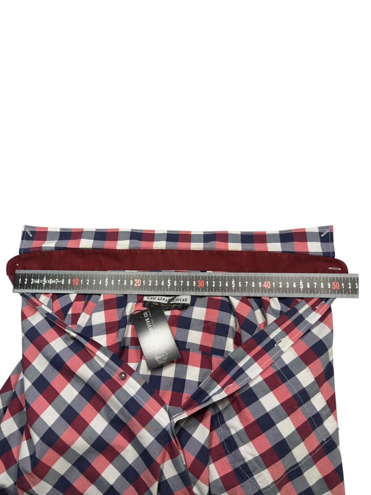 Kam Apparel Wear Shirt Men's UK Size 4XL Red Check Pocket