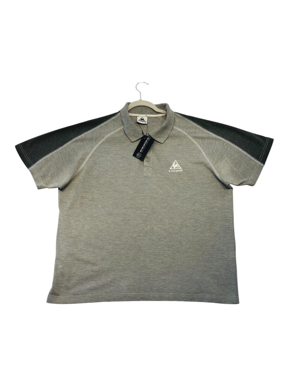 Le Coq Sportif Polo Shirt Men's UK Size XL Grey Short Sleeve
