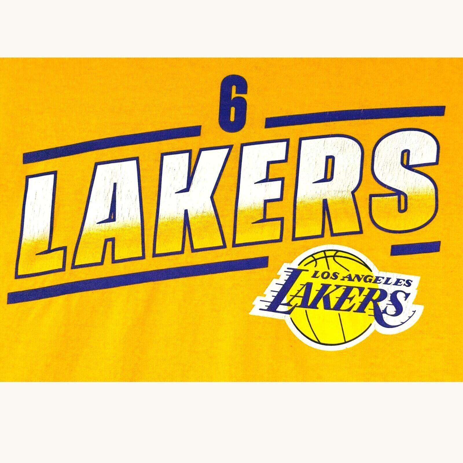 NBA LA Lakers T-Shirt Men's UK Size 2XL Yellow Crew Neck