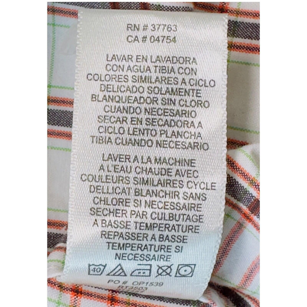 Penguin Shirt Men's UK Size L White Plaid Short Sleeve