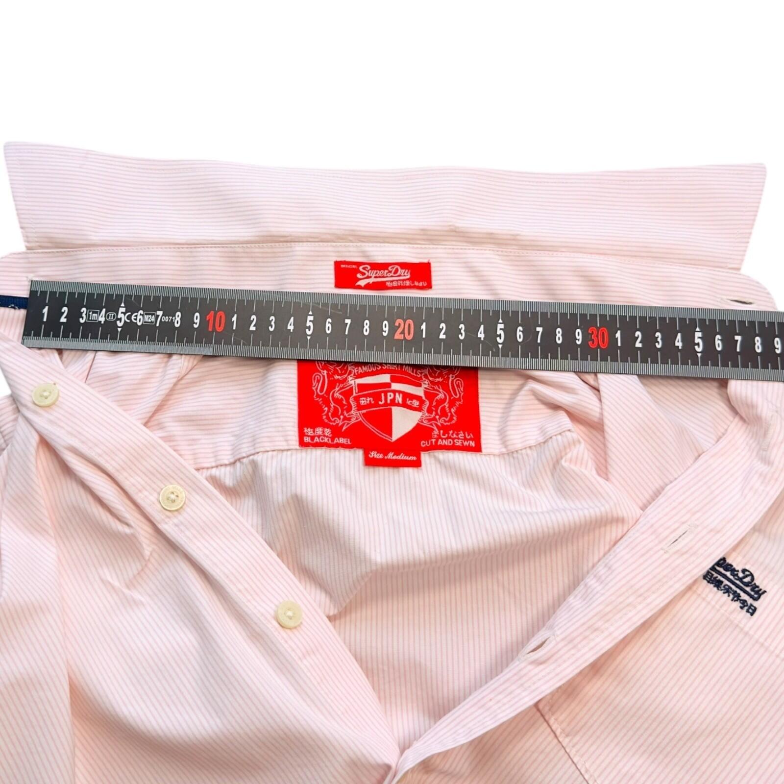 SuperDry Shirt Men's UK Size M Pink Pinstripe Long Sleeve