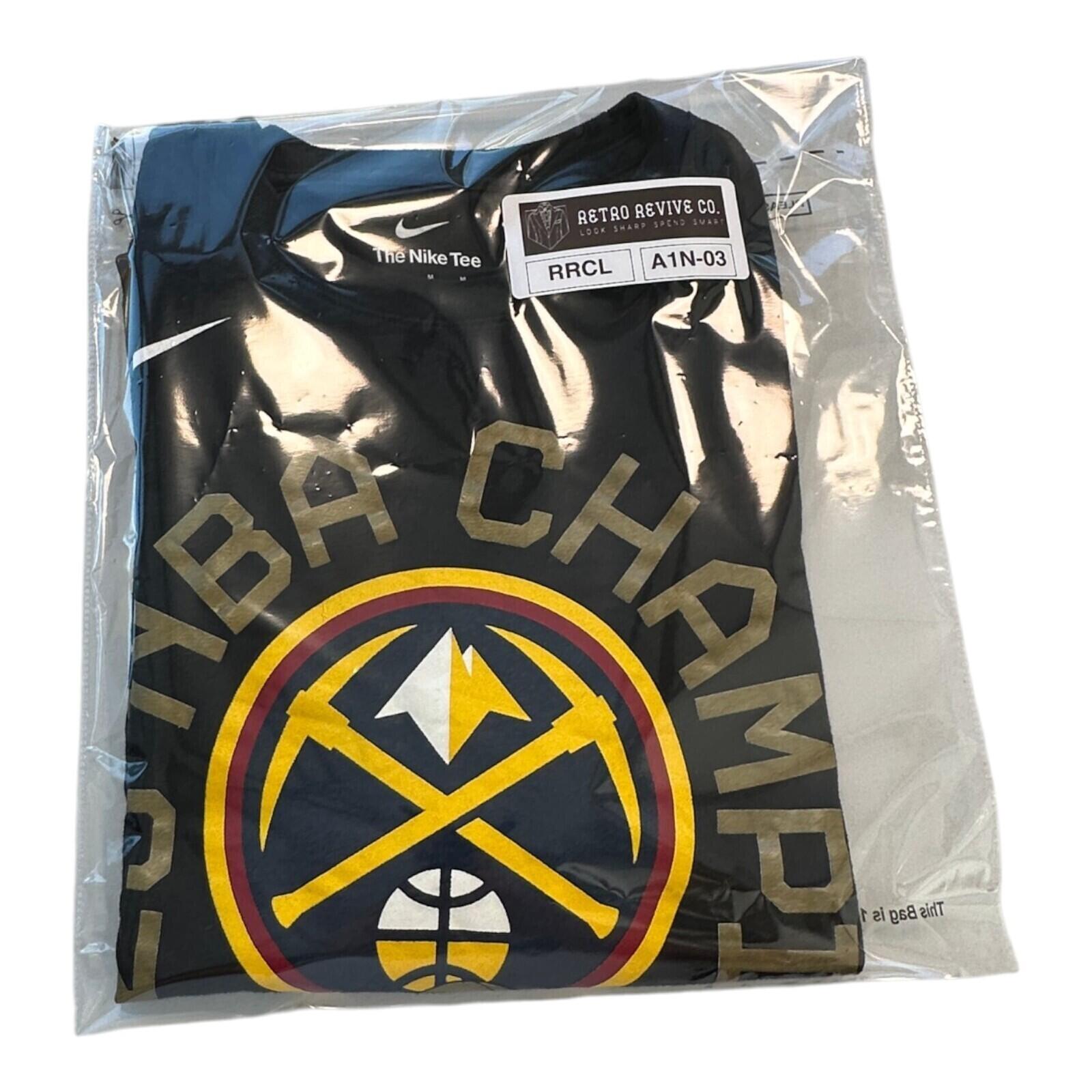 Nike Denver Nuggets T-Shirt Men's UK Size M Black Crew Neck