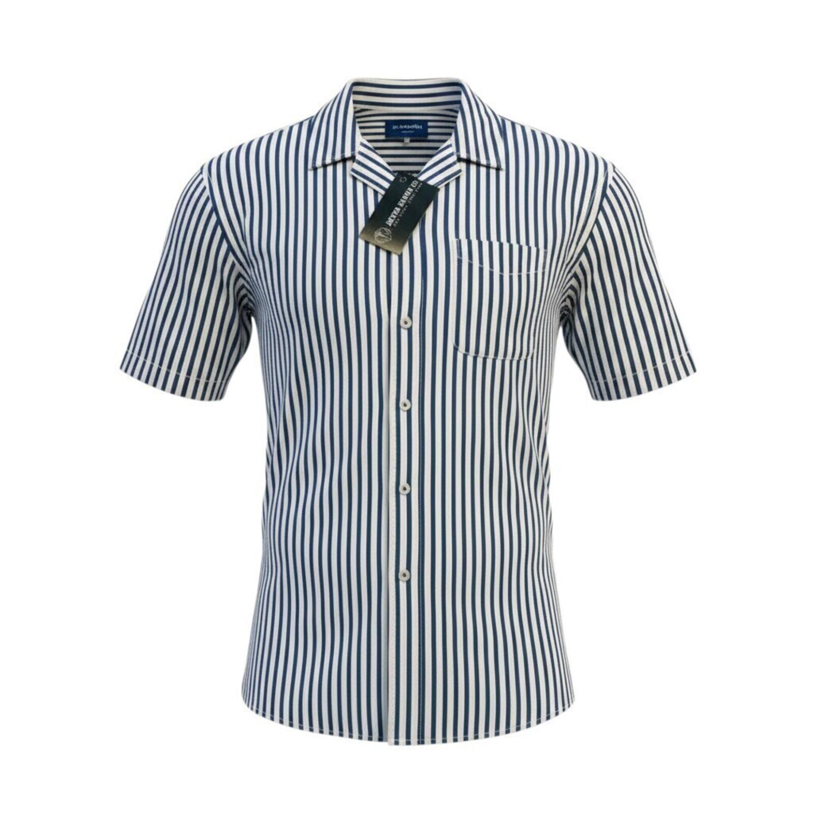 Jack & Jones Shirt Men's UK Size S White and Blue Striped