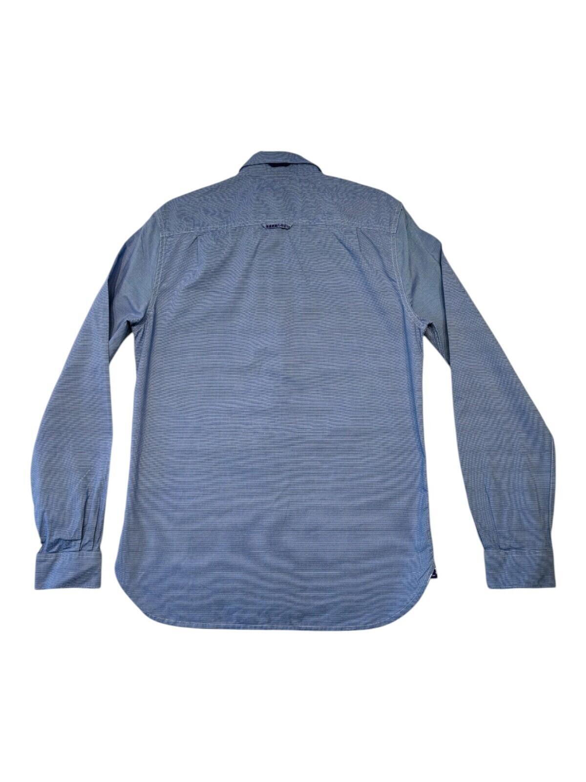 SuperDry Shirt Men's UK Size L Blue Pinstripe Embroidered