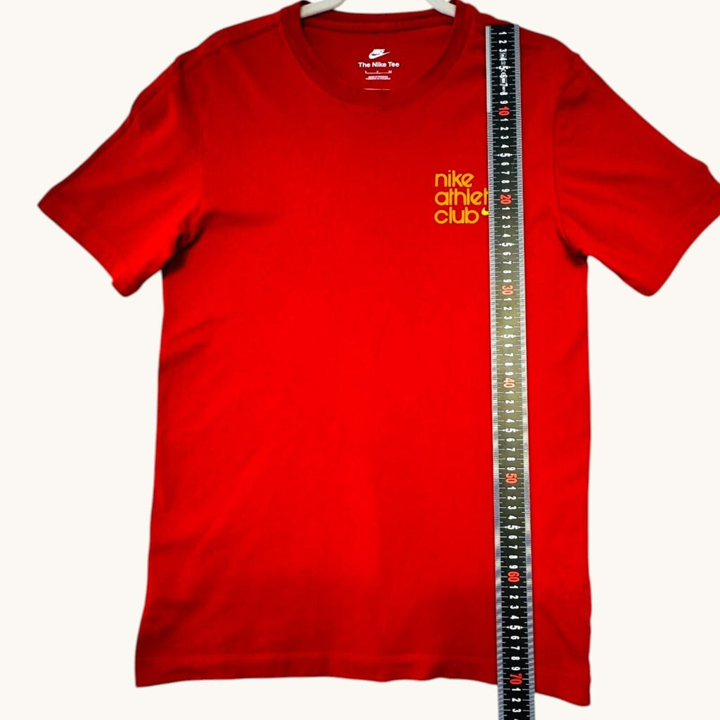 Nike Athletic Club T-Shirt Men's Uk Size S Red Graphic Print