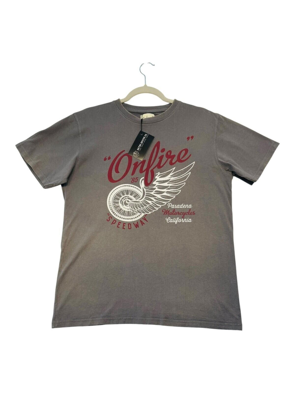 Onfire T-Shirt Men's UK Size M Grey Graphic Print