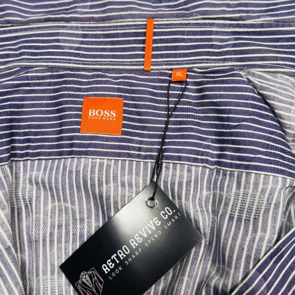 Hugo Boss Shirt Men's UK Size L Blue Stripe Designer