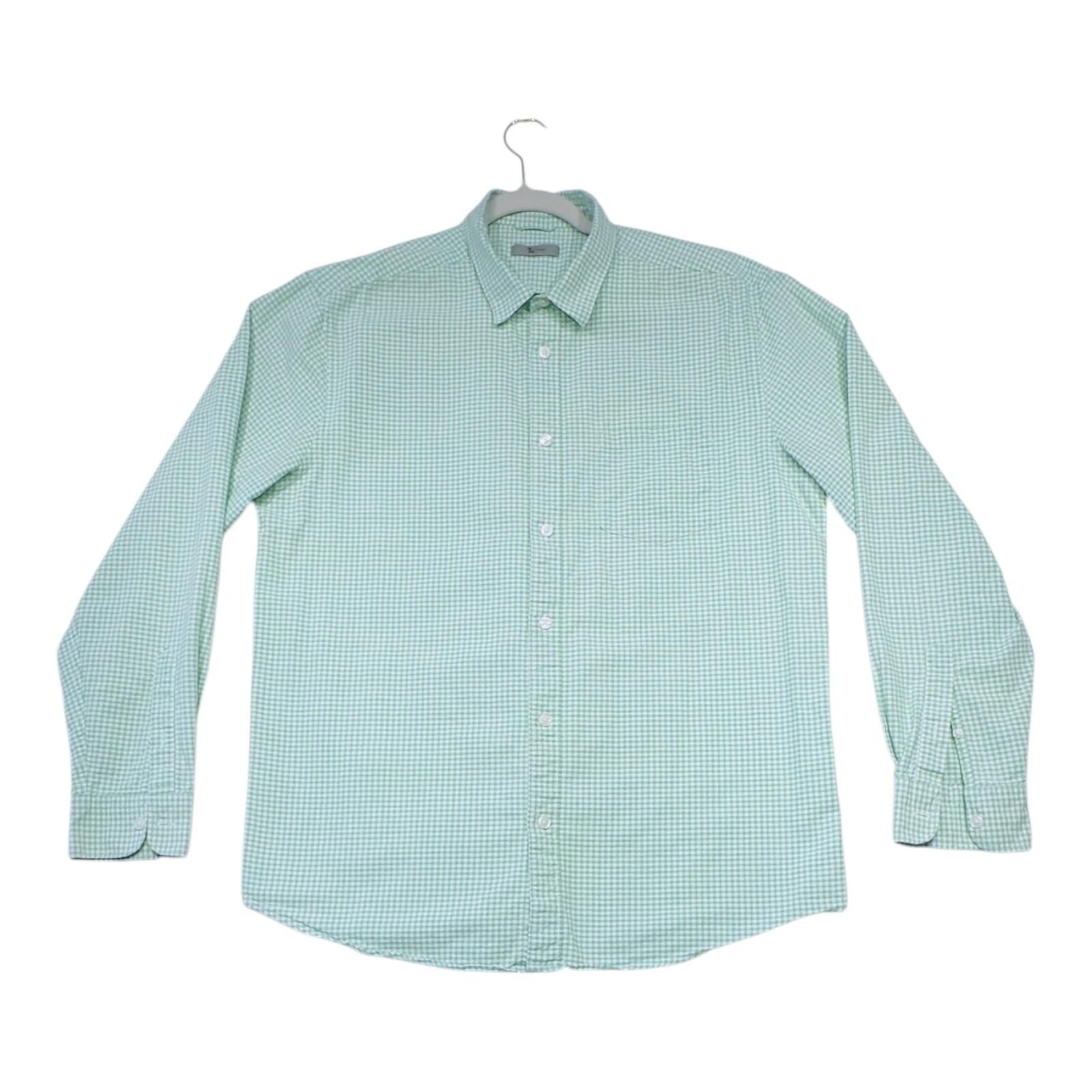 Tu Man Shirt Men's UK Size L Green Check Long Sleeve