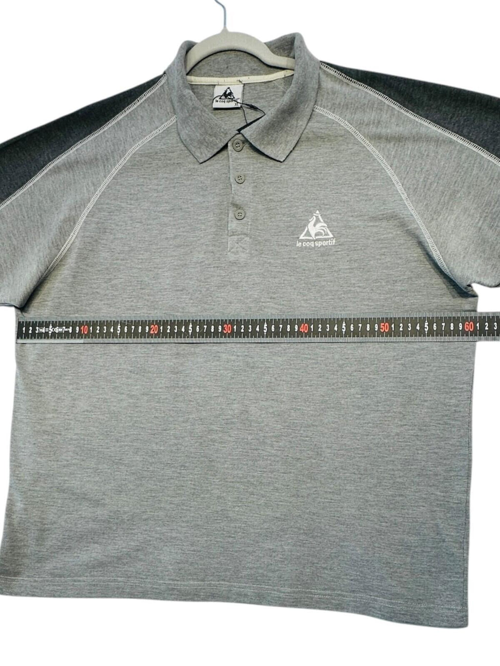 Le Coq Sportif Polo Shirt Men's UK Size XL Grey Short Sleeve