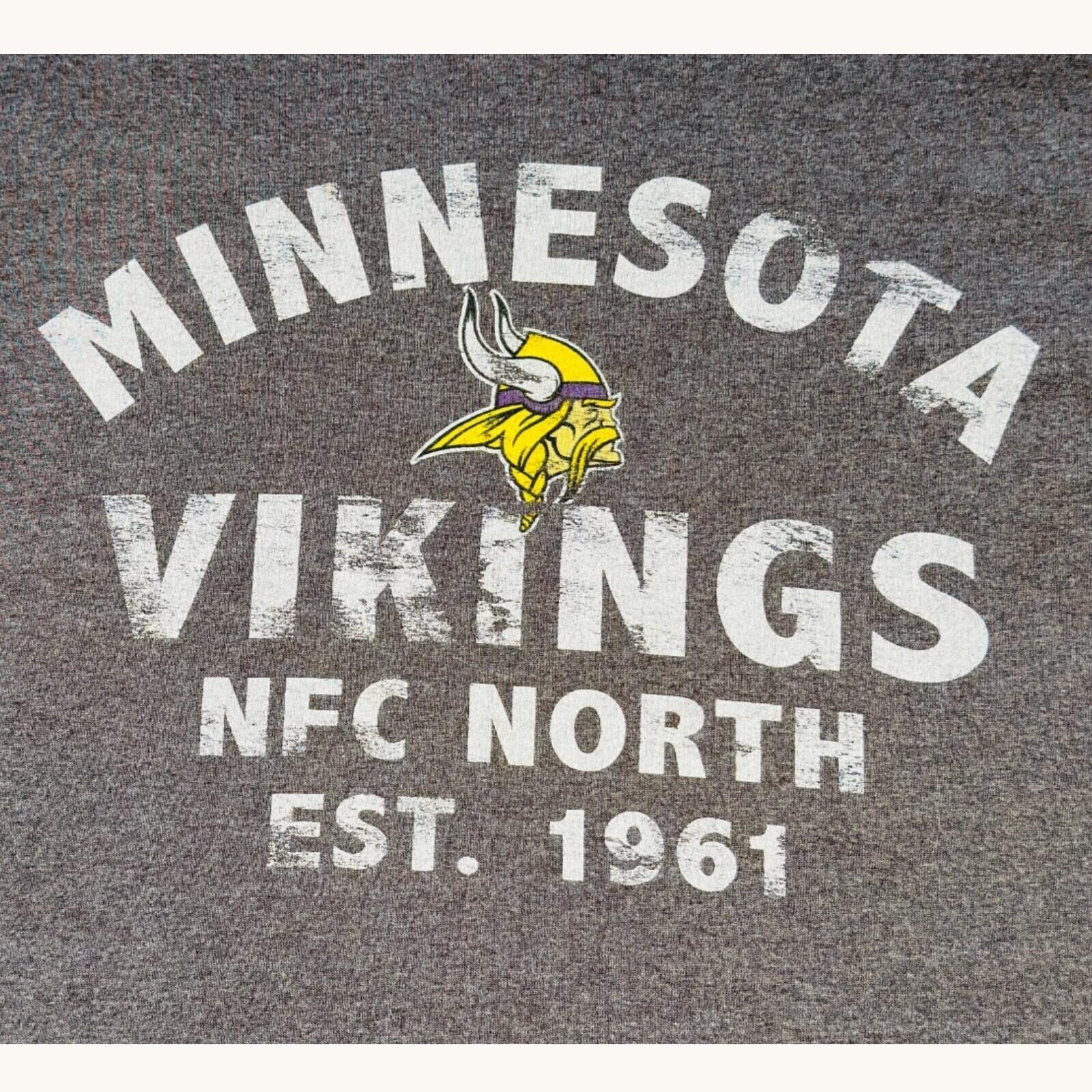 NFL Minnesota Vikings T-Shirt Men's UK Size M Grey Crew Neck