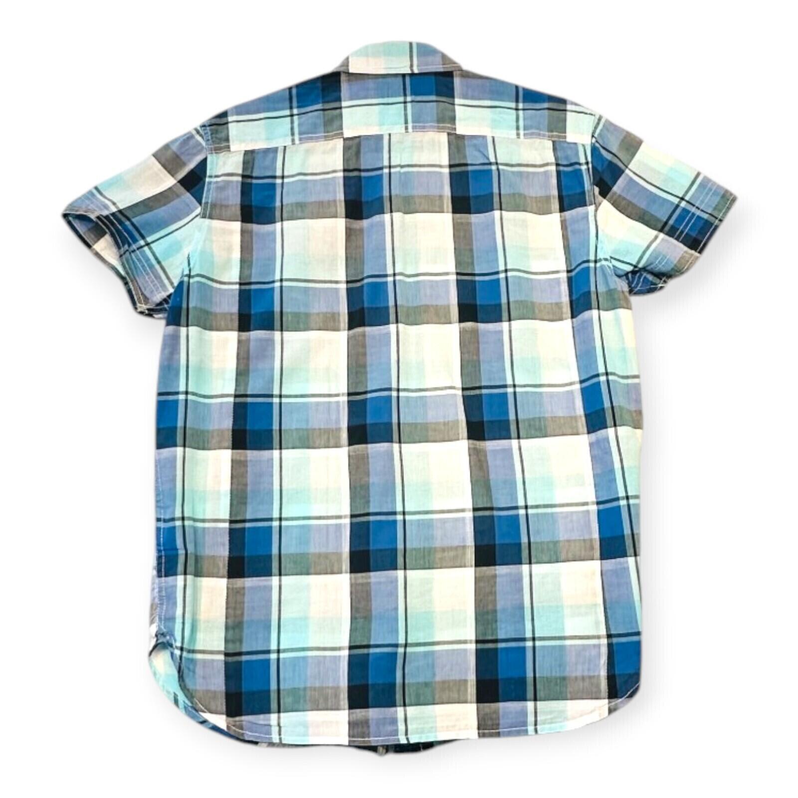 Lee Shirt Men's UK Size M Blue Plaid Pockets Embroidered