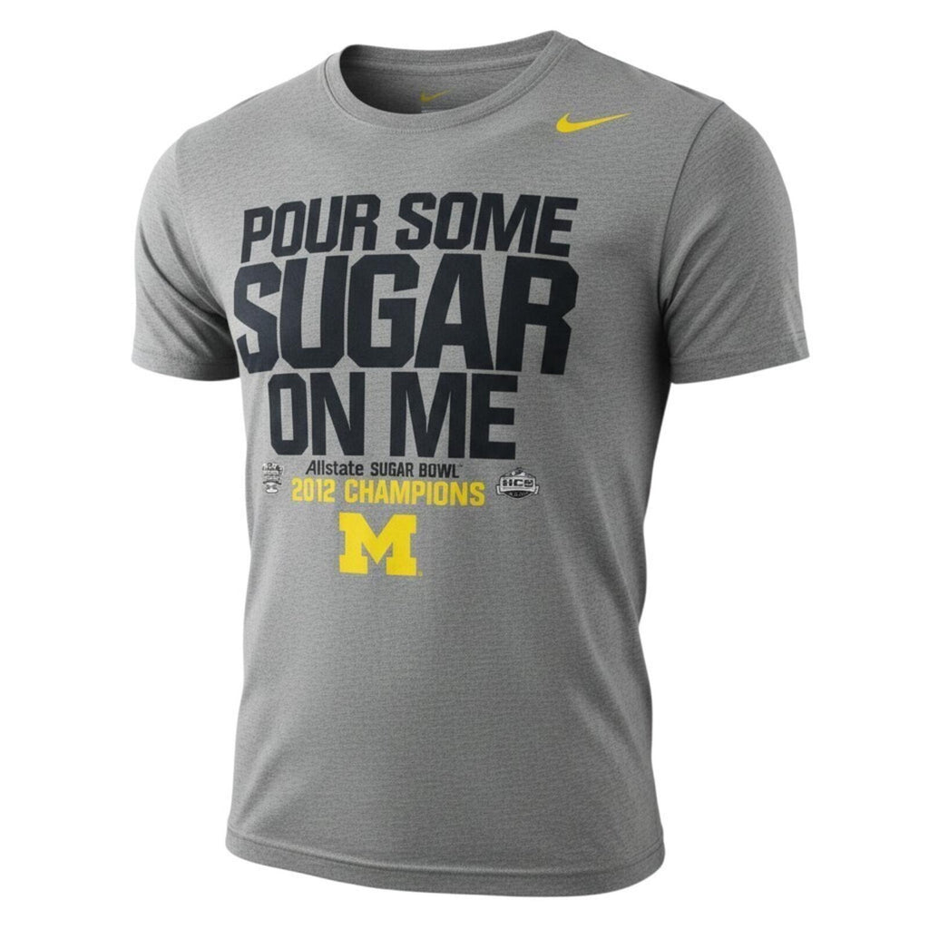 Nike Michigan Wolverines T-Shirt Men's UK Size L Grey