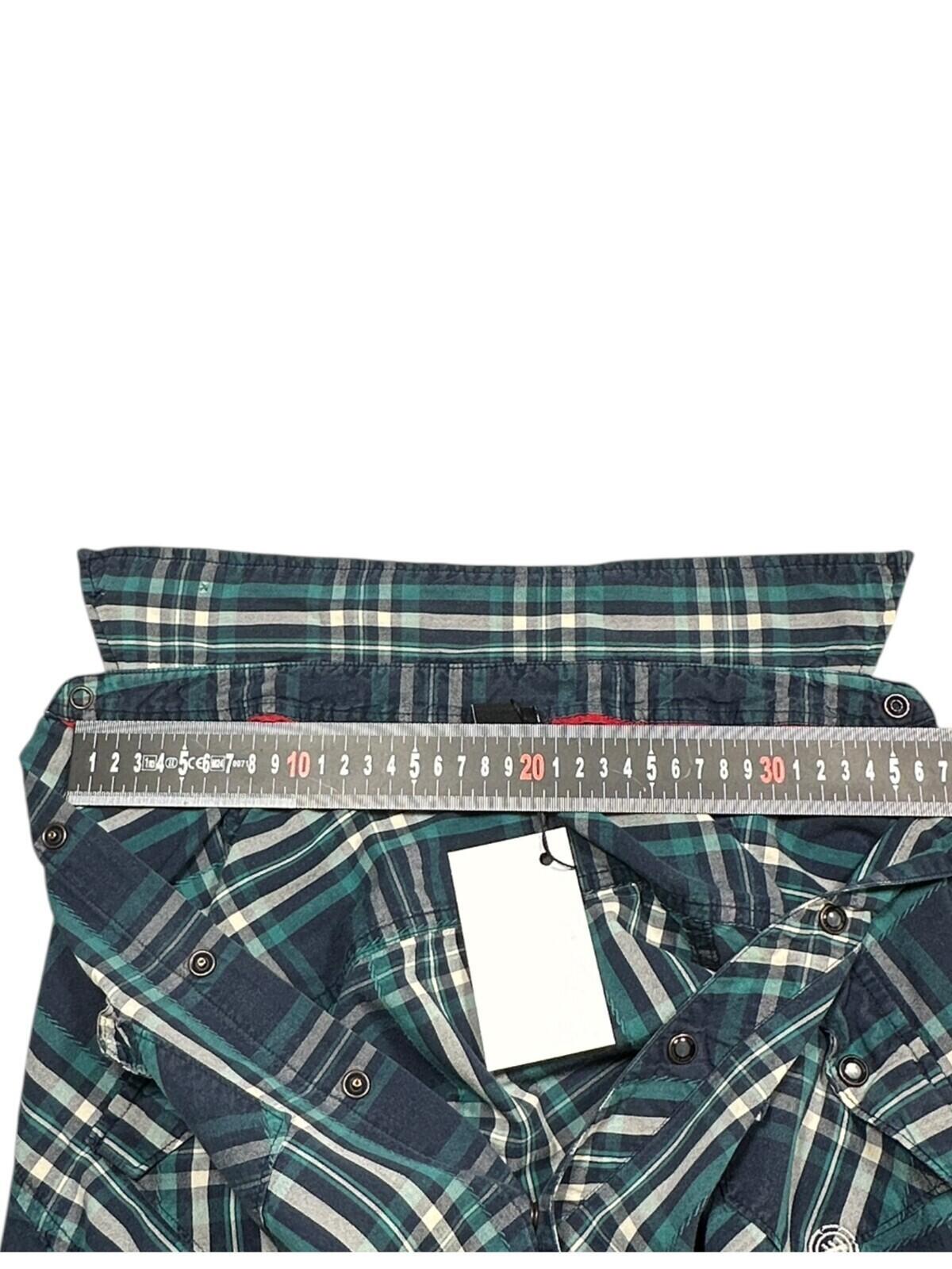 Element Shirt Men's UK Size XS Blue Plaid Pocket Embroidered