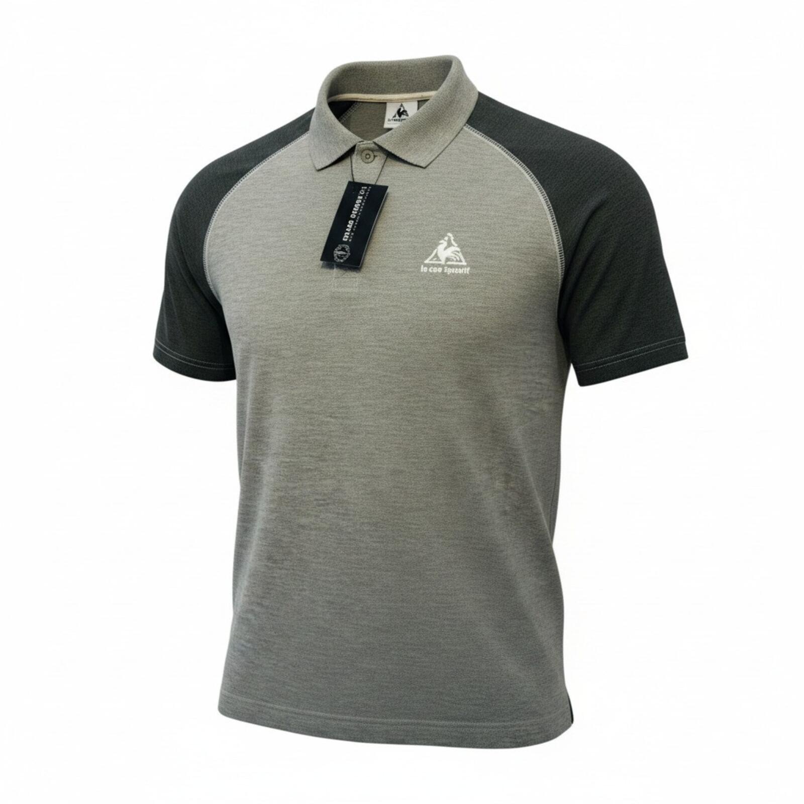 Le Coq Sportif Polo Shirt Men's UK Size XL Grey Short Sleeve