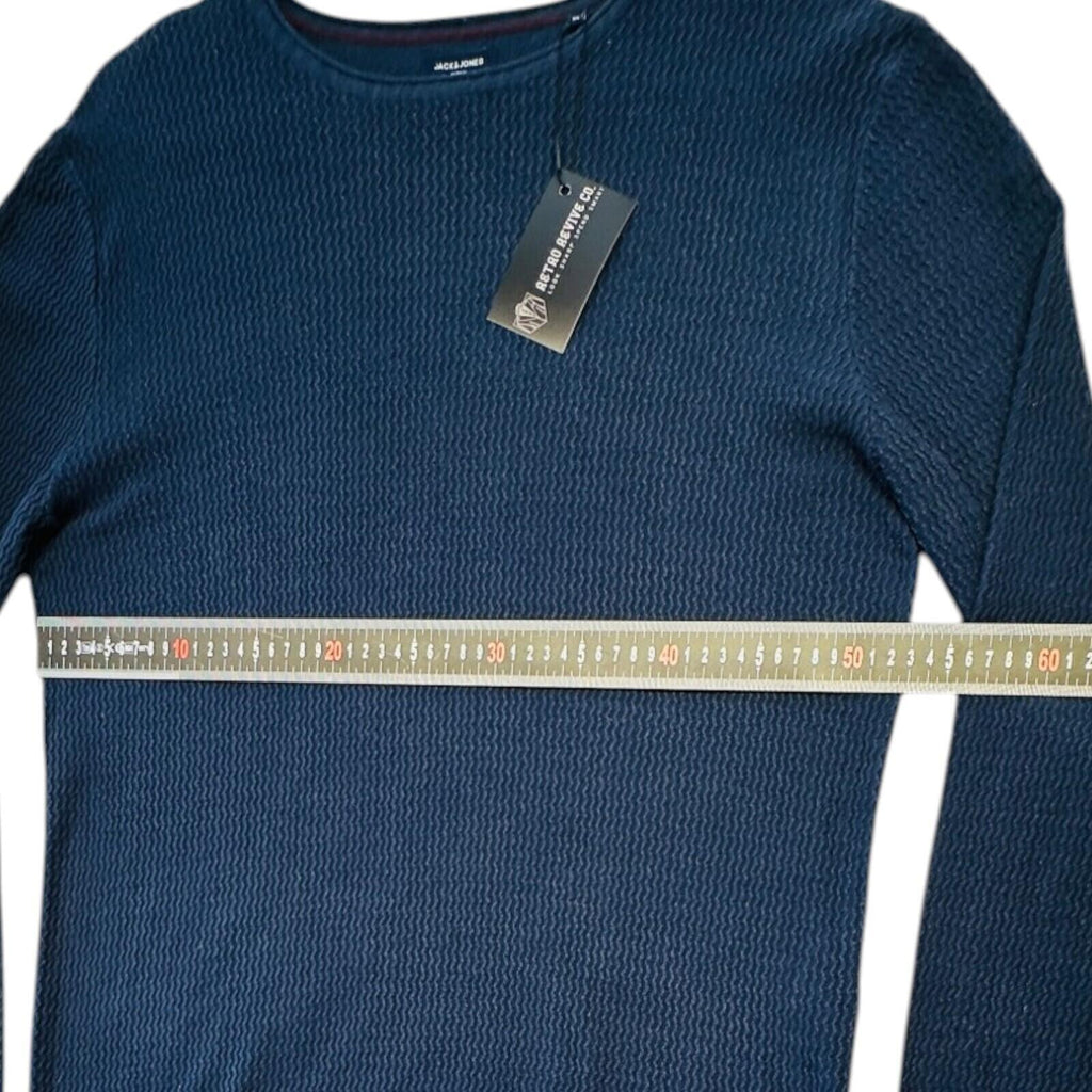 Jack & Jones Jumper Men's UK Size XL Blue Textured Knit
