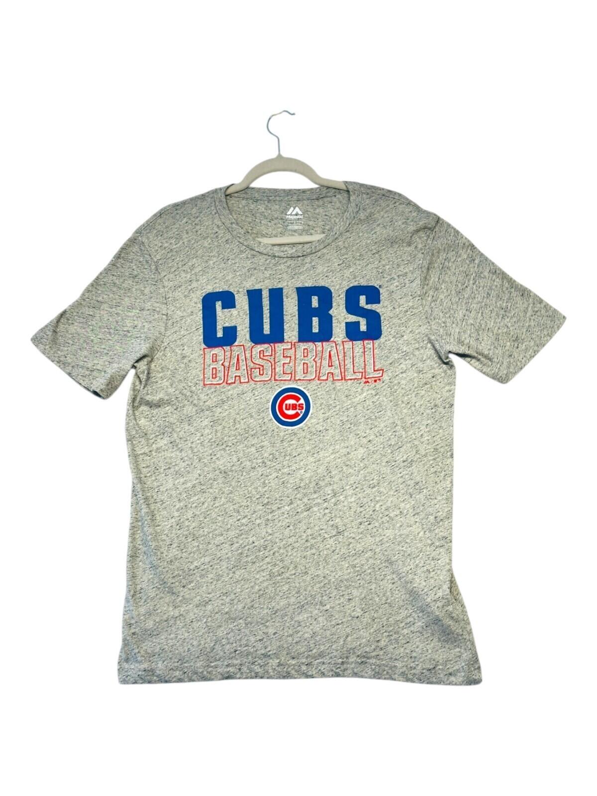 Majestic Cubs Baseball T-Shirt Men's UK Size L Grey