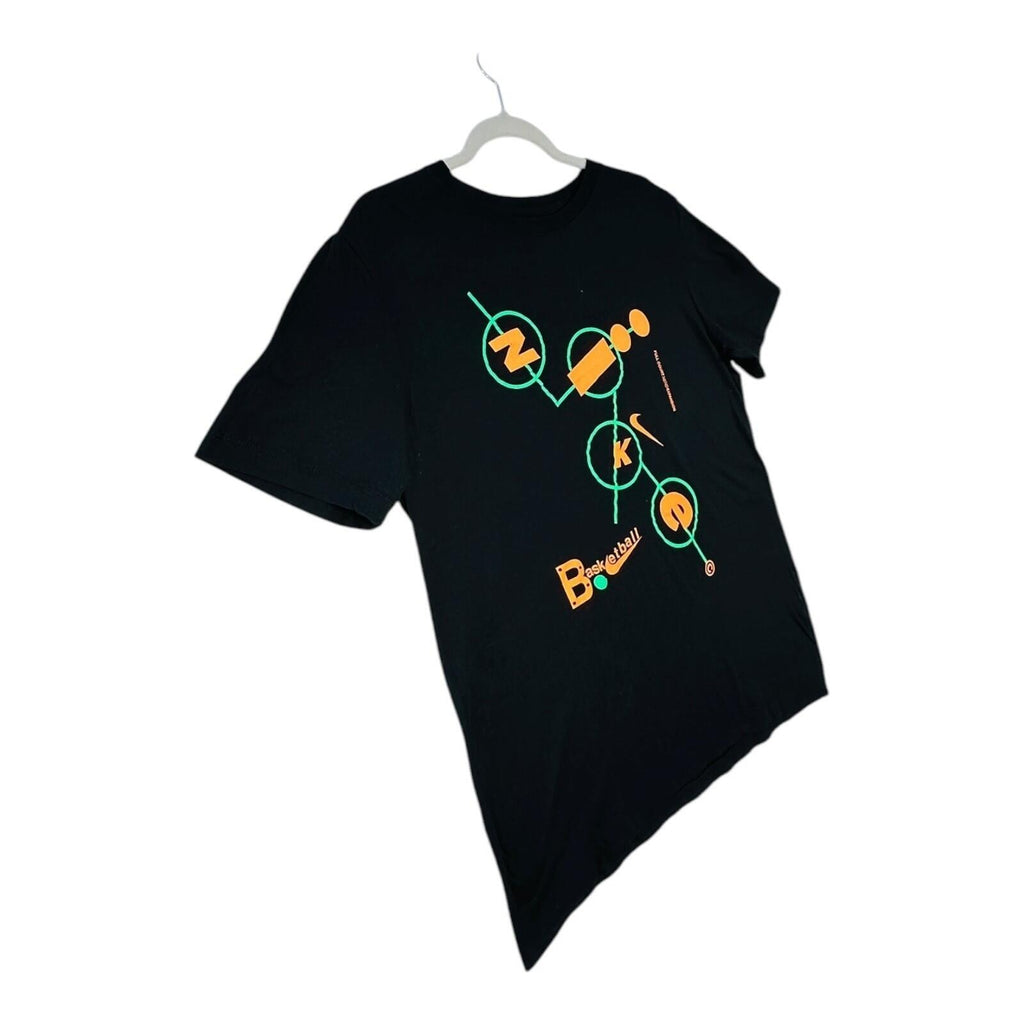 Nike Basketball T-Shirt Men's UK Size M Black Graphic Print