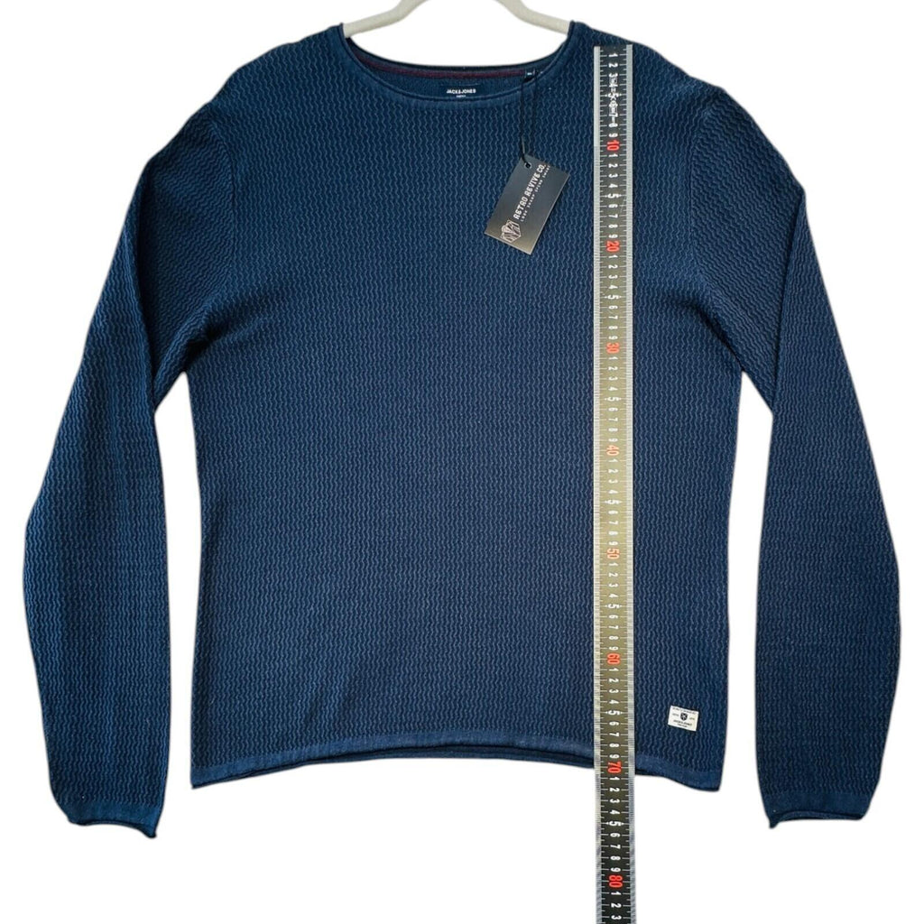 Jack & Jones Jumper Men's UK Size XL Blue Textured Knit