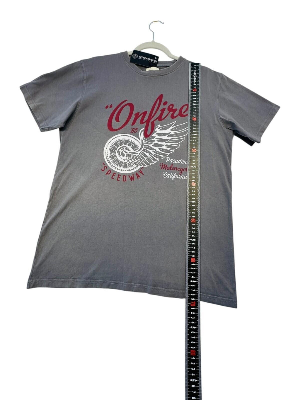 Onfire T-Shirt Men's UK Size M Grey Graphic Print