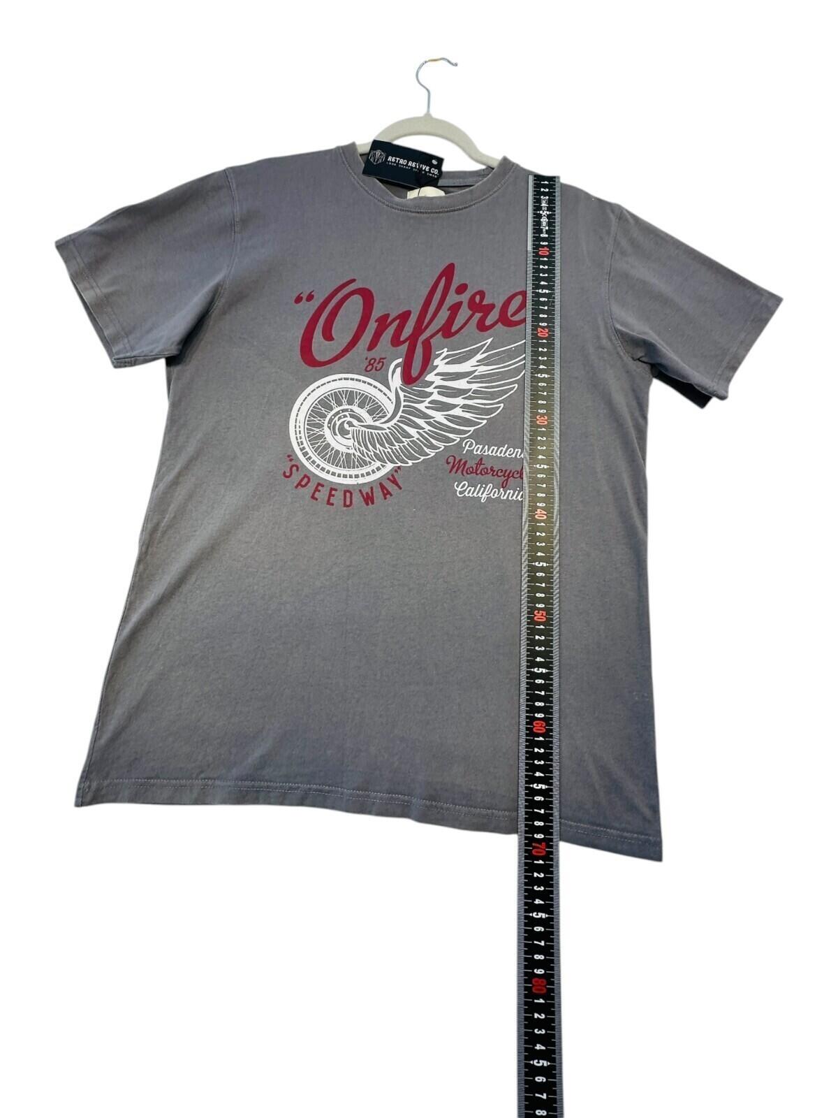 Onfire T-Shirt Men's UK Size M Grey Graphic Print