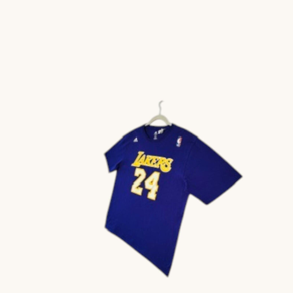 Adidas Lakers T-Shirt Men's UK Size L Purple Graphic Print