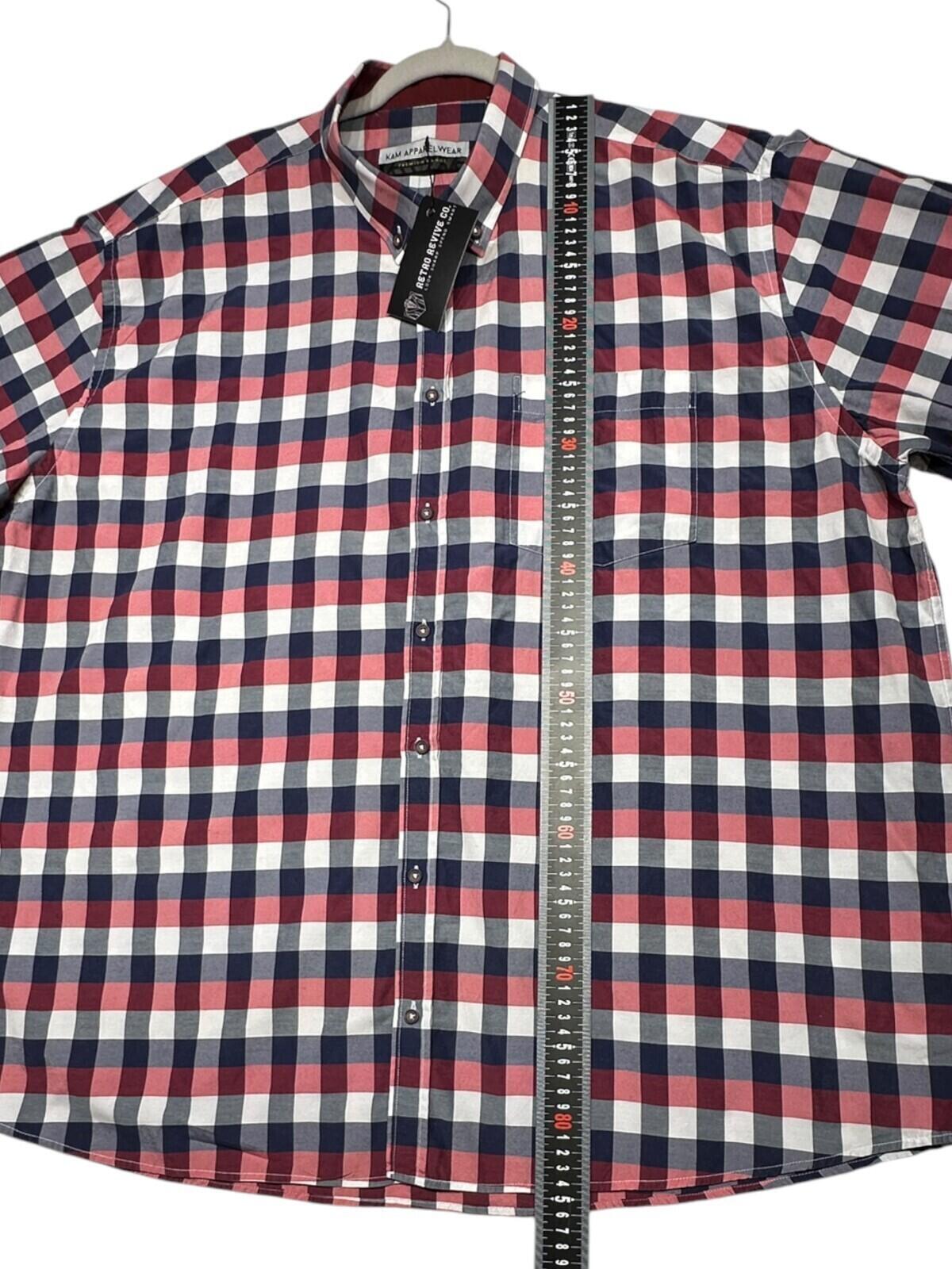 Kam Apparel Wear Shirt Men's UK Size 4XL Red Check Pocket