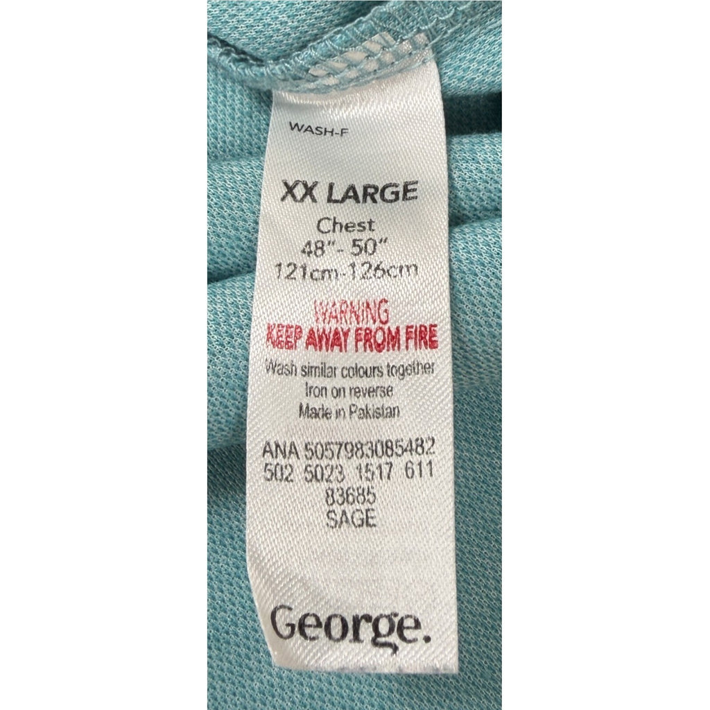 George green polo shirt with pocket, button-down, nature-inspired pattern.