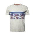 Easy grey short sleeve t-shirt with dotted pattern and crew neck design.
