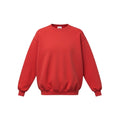 Hanes red crewneck jumper with long sleeves and elasticated cuffs.