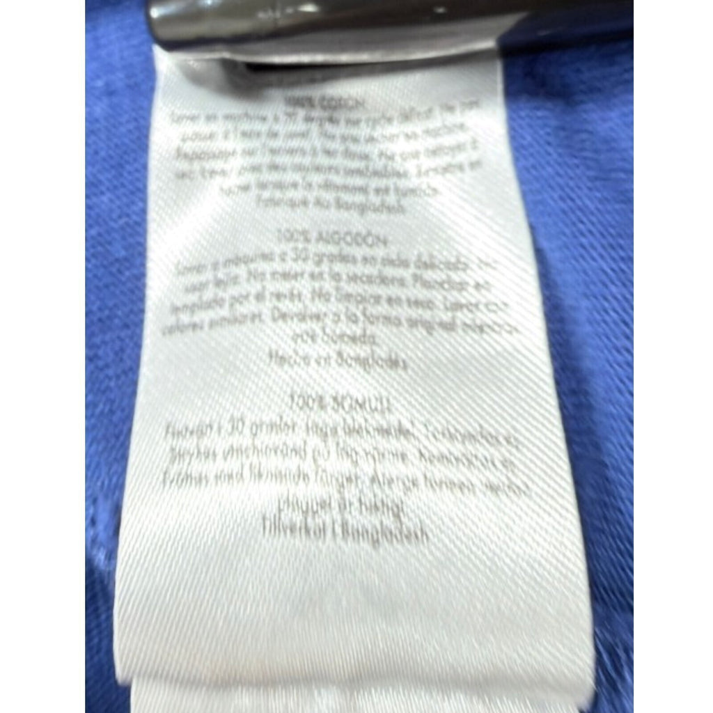 Crew Clothing blue t-shirt with embroidered logo and short sleeves, men's size 2XL.