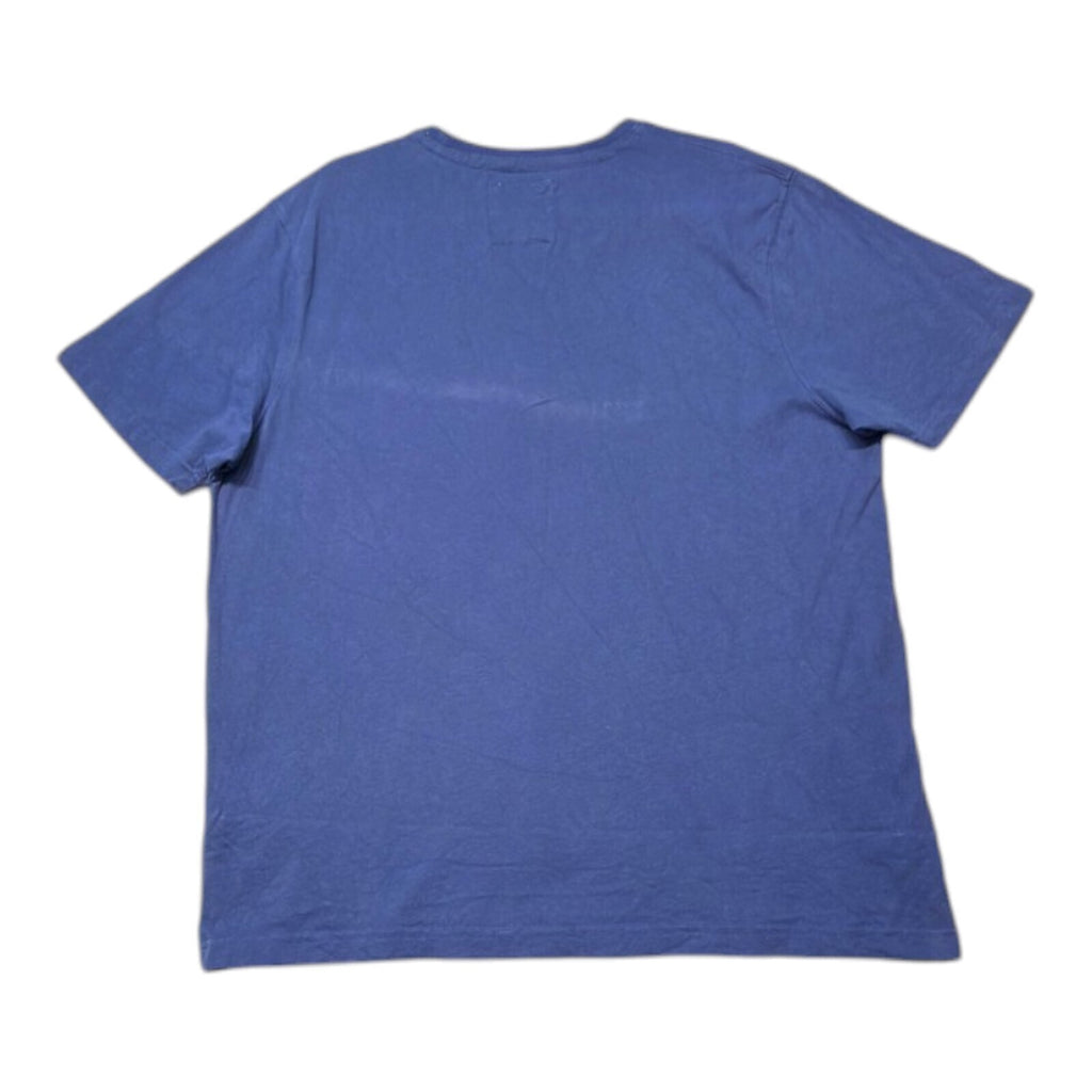 Crew Clothing blue t-shirt with embroidered logo and short sleeves, men's size 2XL.
