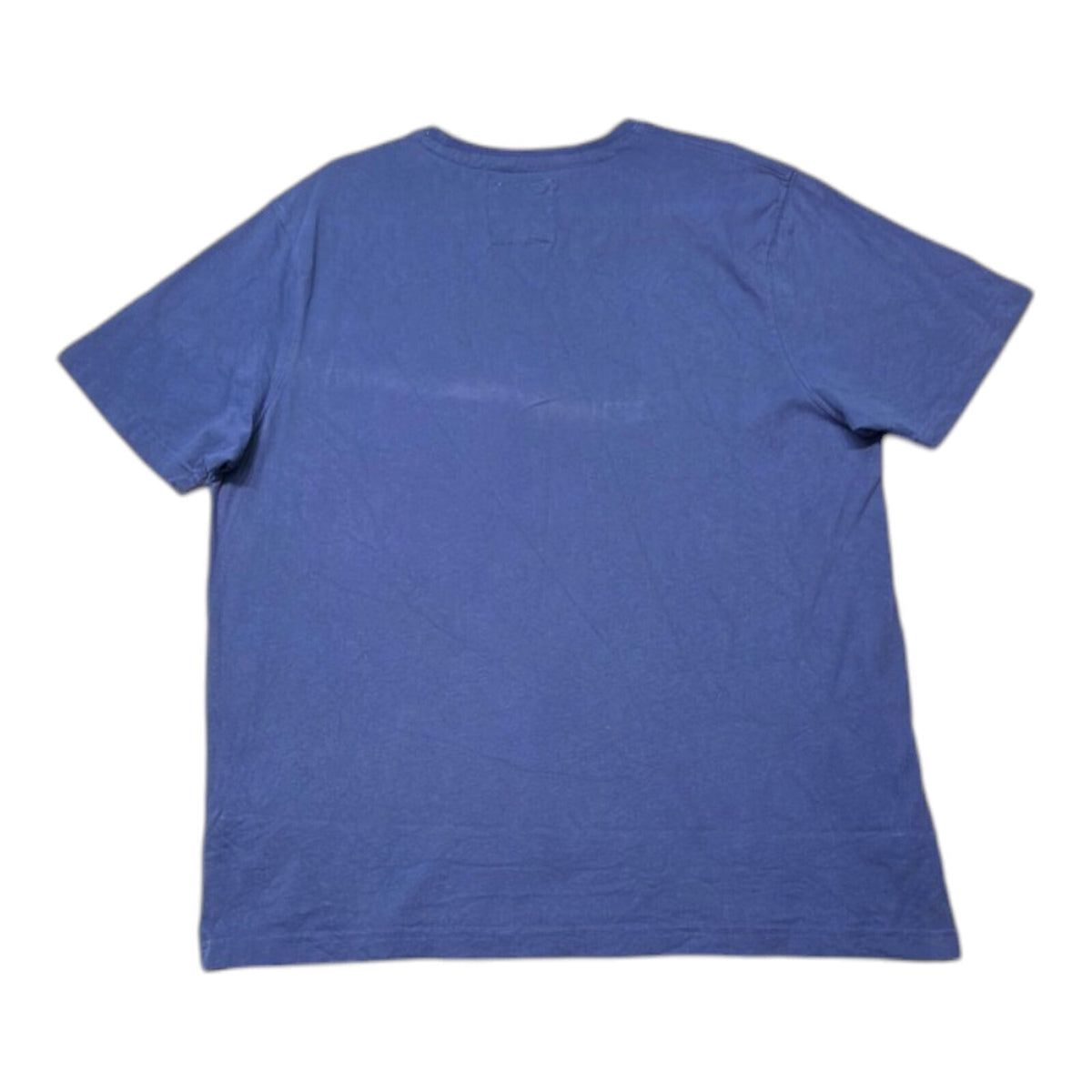 Crew Clothing blue t-shirt with embroidered logo and short sleeves, men's size 2XL.