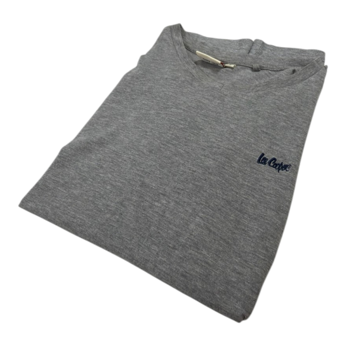 Lee Cooper grey t-shirt short sleeve crew neck with embroidered logo detail.