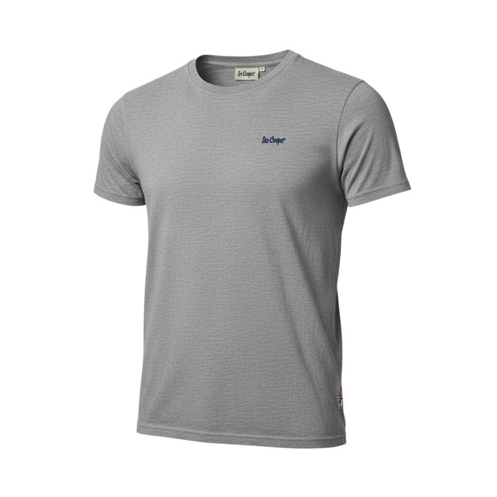 Lee Cooper grey t-shirt short sleeve crew neck with embroidered logo detail.