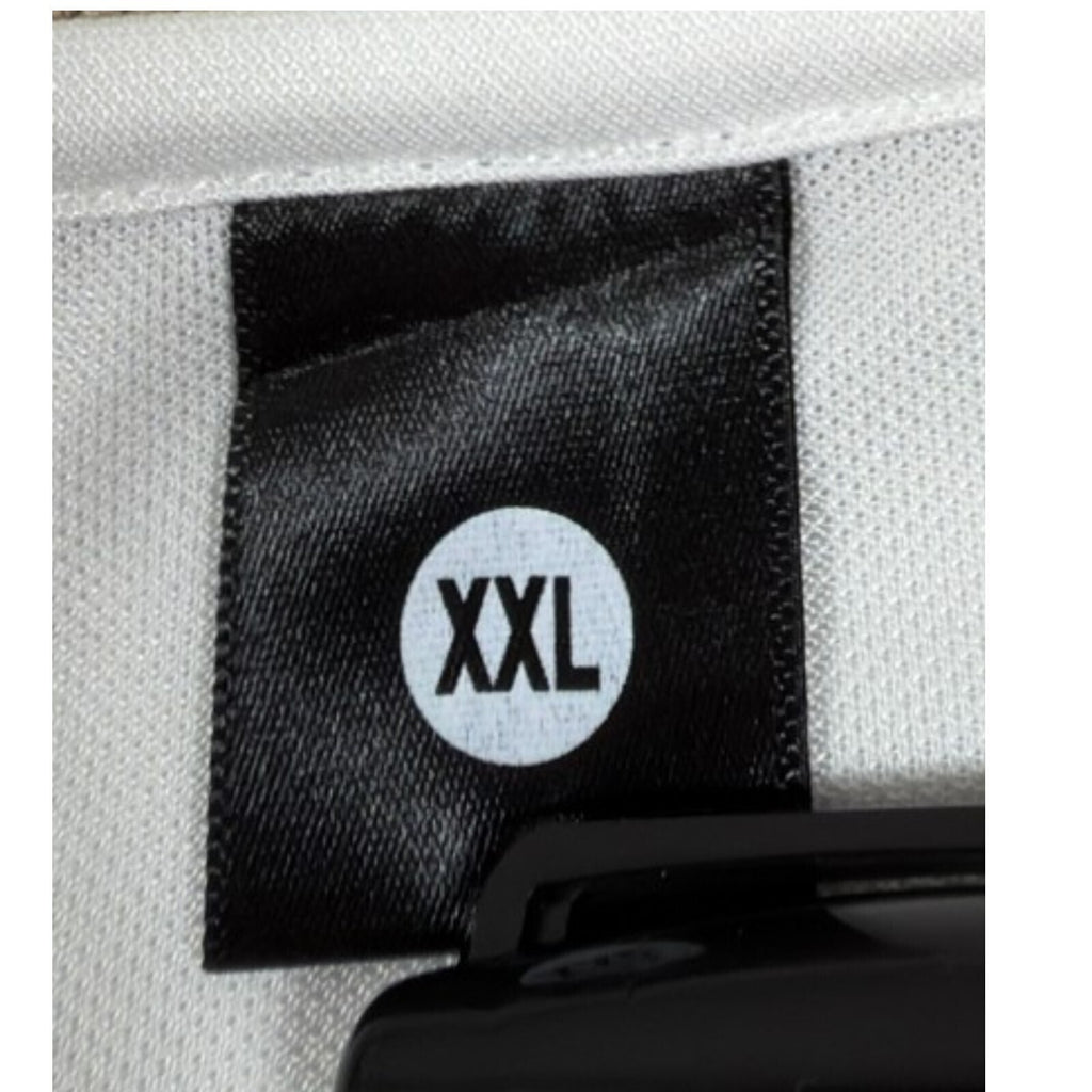 Laurel Wreath white polo shirt with graphic print and structured neckline.