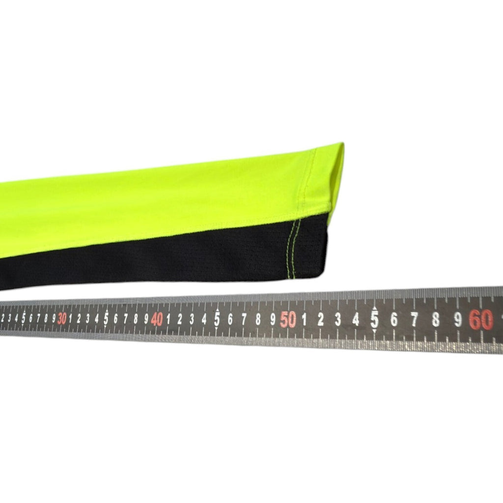 Karrimor yellow long sleeve run top with fluorescent accents and logo detail.